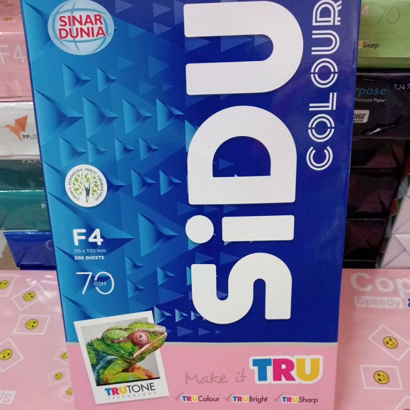 

SIDU warna merah muda F4 70gsm 215x330mm 1Rim (500sheets) kertas HVS kertas Fotocopy