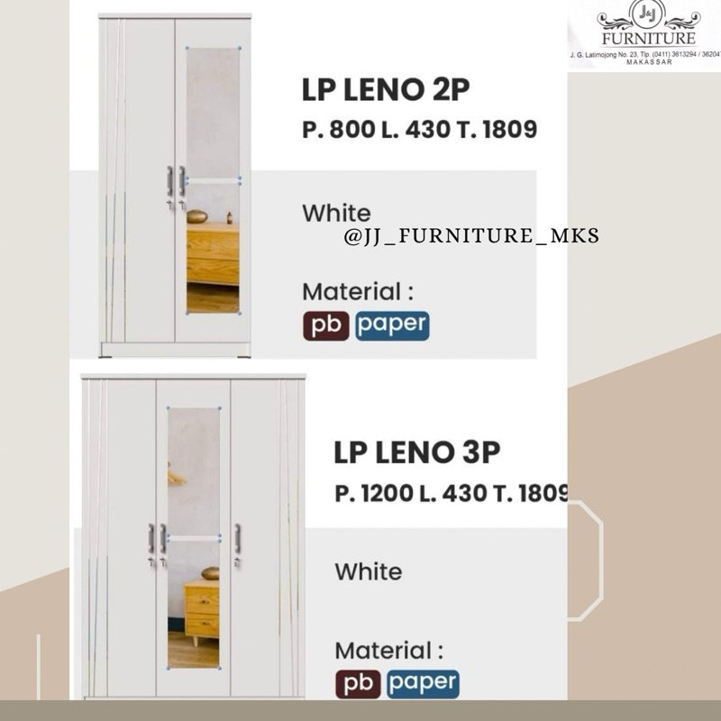PROMO Lemari pakaian olympic leno 2 pintu / 3 pintu lemari pakaian olympic murah makassar