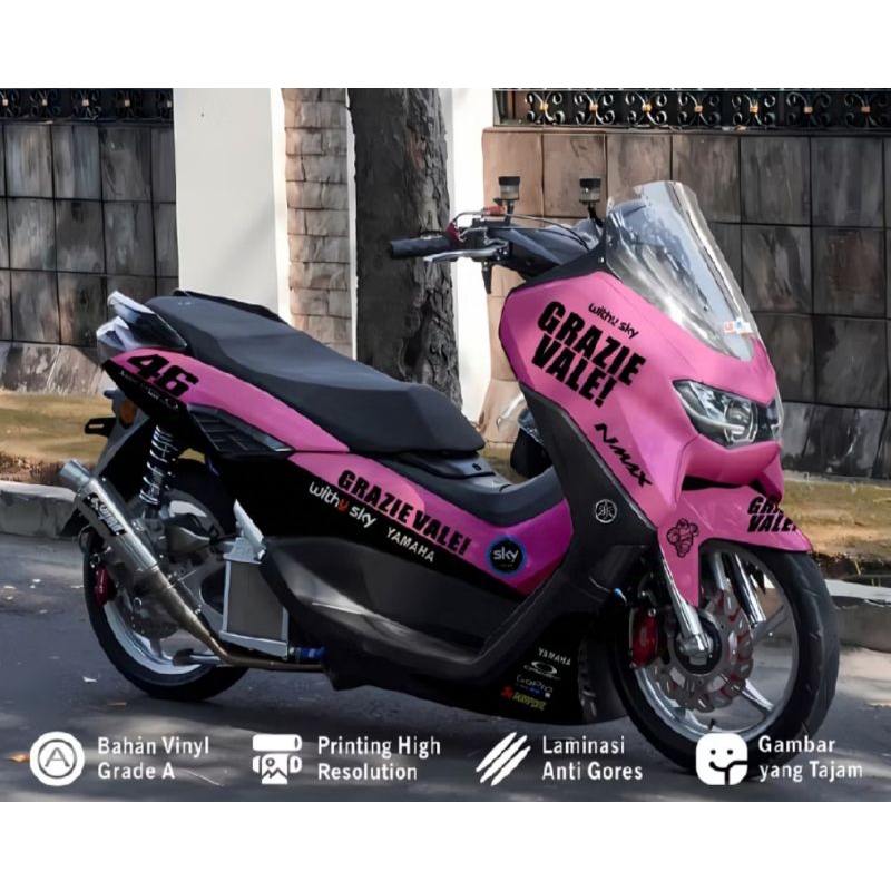 Stiker Decal Nmax New Full Body Variasi GRAZIE VALE Pink