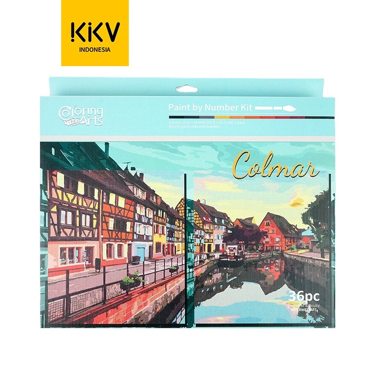 

KODE K8C MEMBERSHIP GIFTKKV Langer Paint By Numbers Set Kanvas Cat Lukis DIY Lukisan Akrilik City View Colmar Santorini
