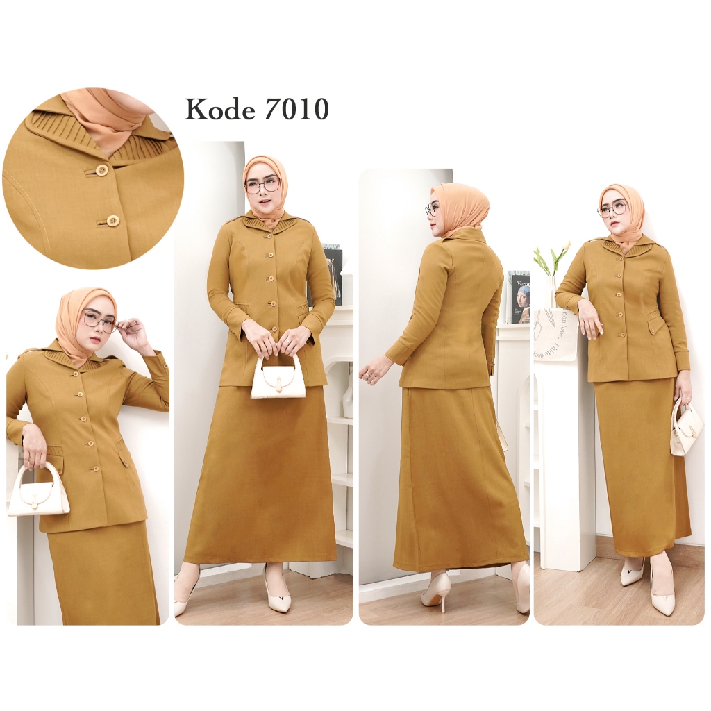 Seragam PNS Wanita Jas Pemda Wanita PDh Guru Set Rok A - 7010 Pemda Tua