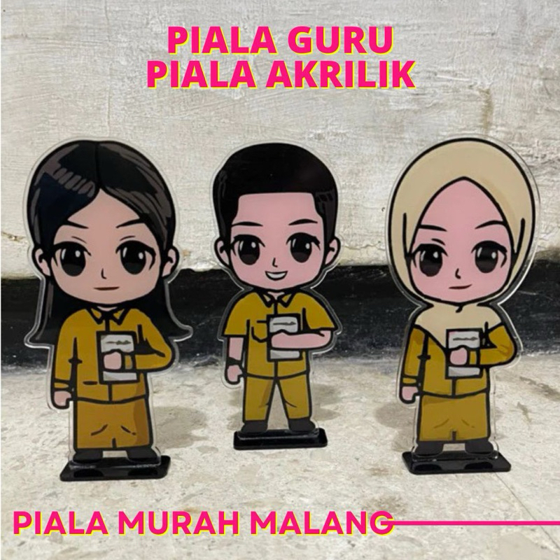 Piala Guru Karakter Guru Hadiah Guru Akrilik Piala Akrilik (Hari Guru PNS) Akrilik Saja - Piala Hari