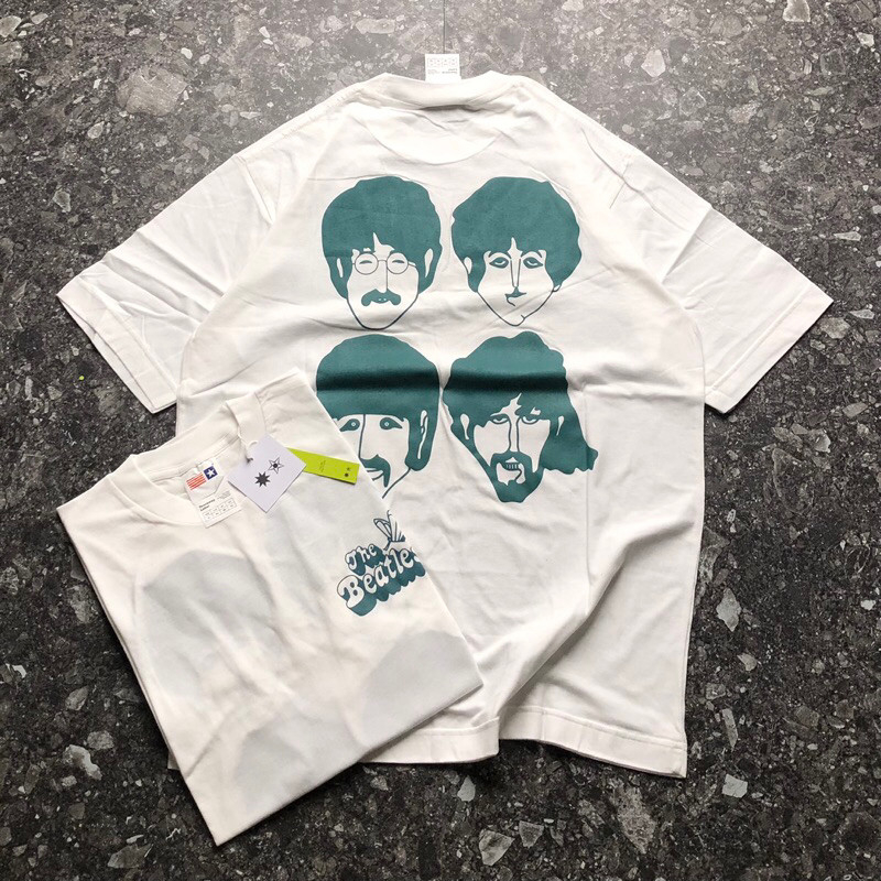 T-Shirt The Beatles Butterfly Corton | Kaos Pria putih