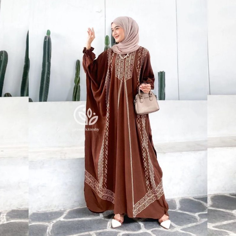 KODE O59Y Kaftan Hajar Premium Rayon Jumbo Kaftan motif terbaru Kaftan rayon premium Anjani storekaf