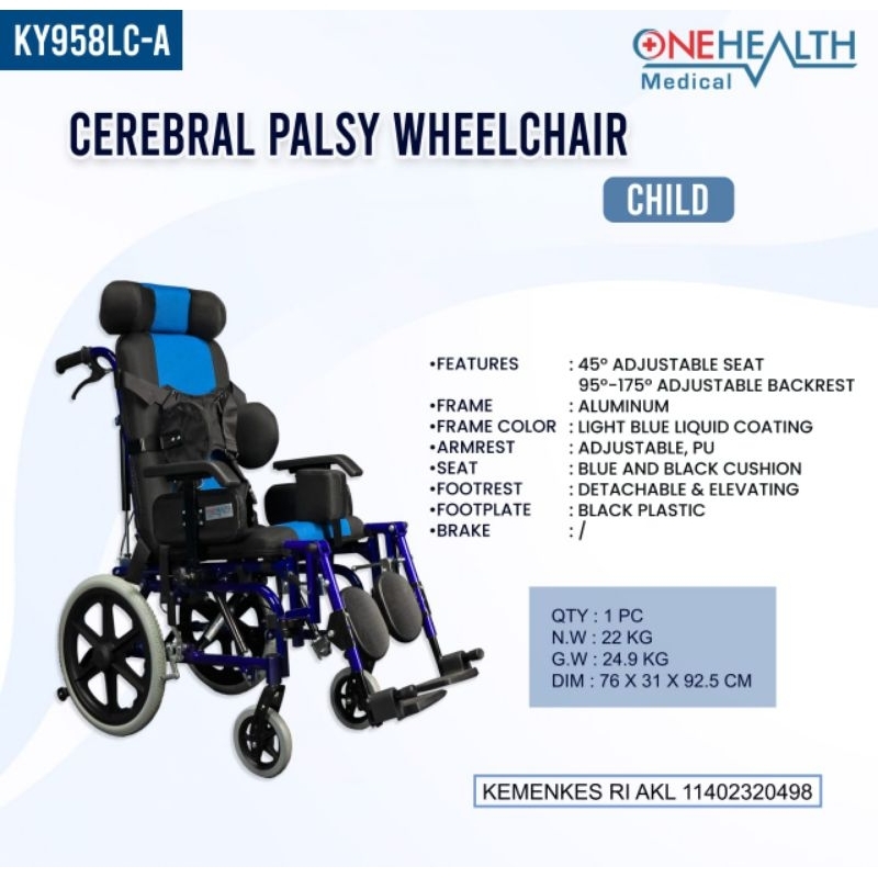 Kursi Roda Cerebral Palsy Anak Onehealth Wheelchair