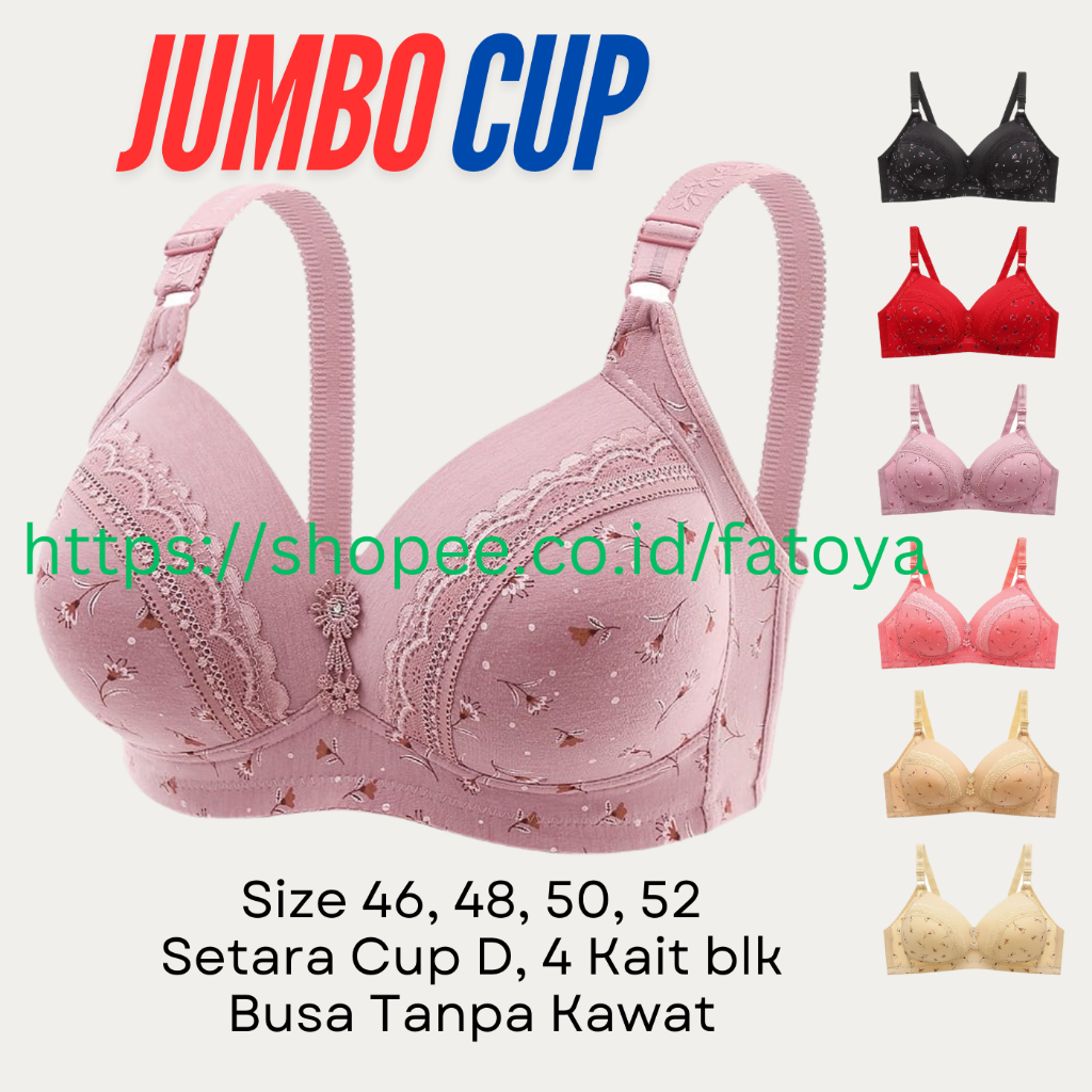 Bra BH Busa Tanpa Kawat JUMBO BIG CUP SIZE 46 - 52