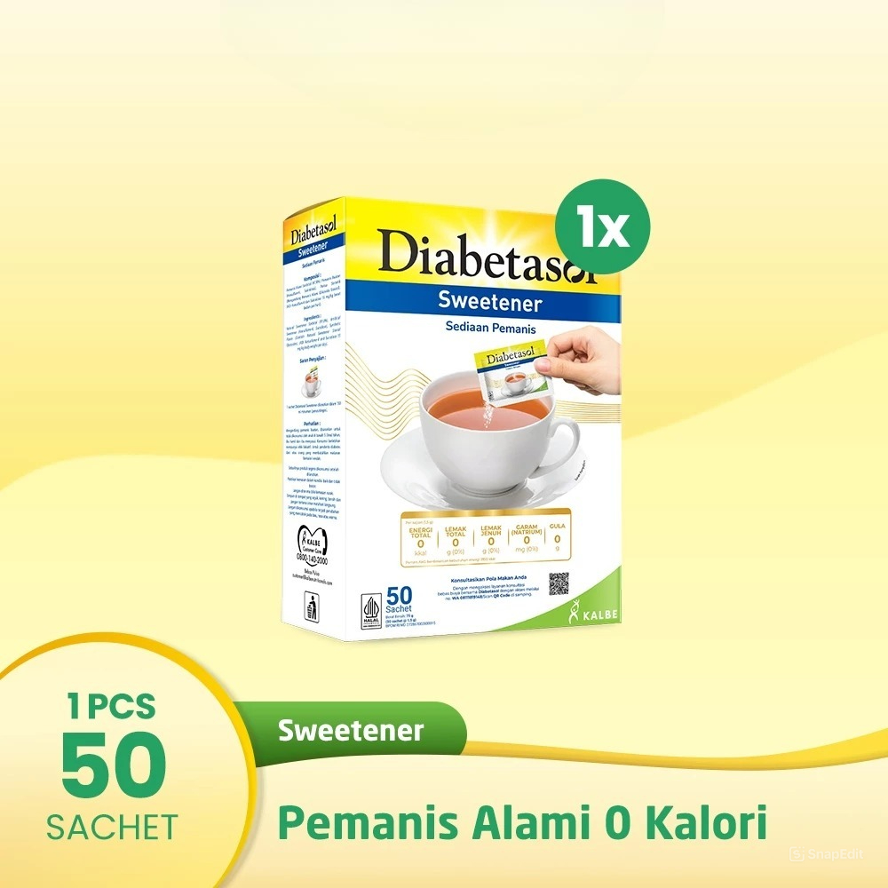 

[50 Sachet] Diabetasol Sweetener No Calories 50 x 1.5 gr