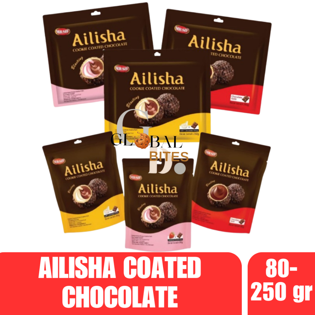 

Ailisha Chocolate Cokelat Coklat Ailisha 80gr Mr.SIF Ailisha Golden Cookie Coated Strawberry Milk Chocolate 250gr