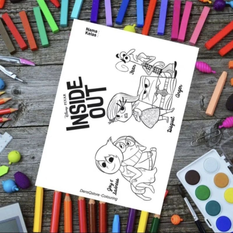 

Kertas Tebal Mewarnai Inside Out isi 10 Lembar / Kertas Gambar Mewarnai