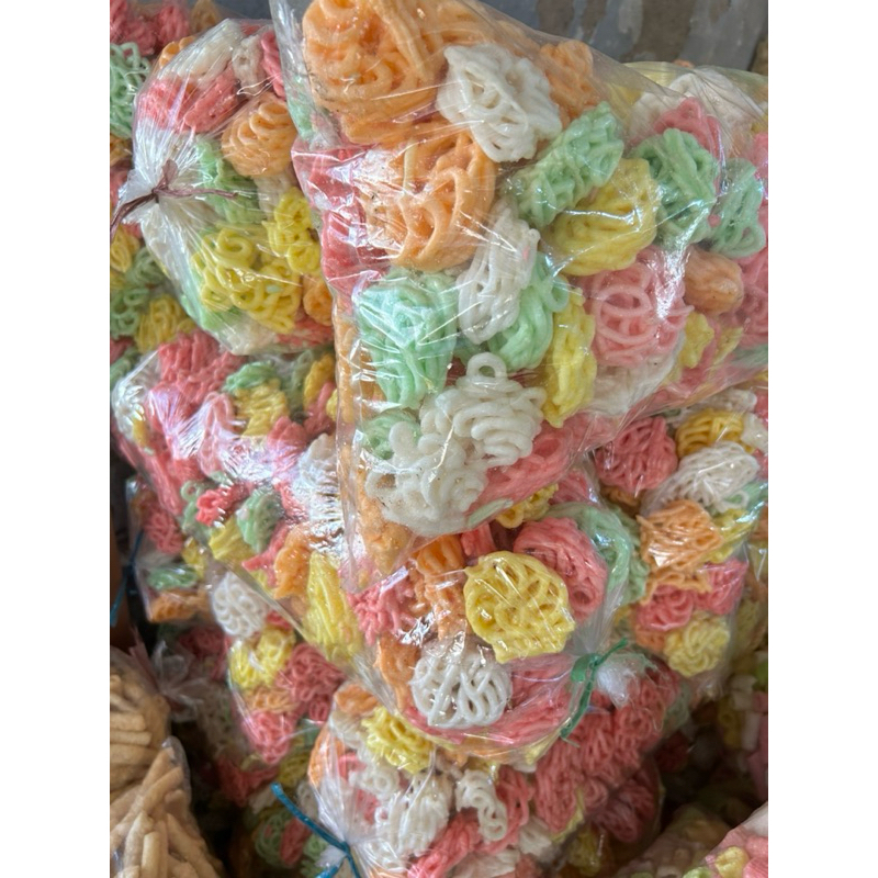 

kerupuk mawar pelangi kerupuk mentah "snack dee keenan