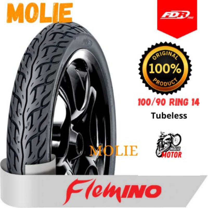FDR Flemino 100/90 14 Tubeless Ring 14 100/90 Tubles Ban luar fdr Tubless TL