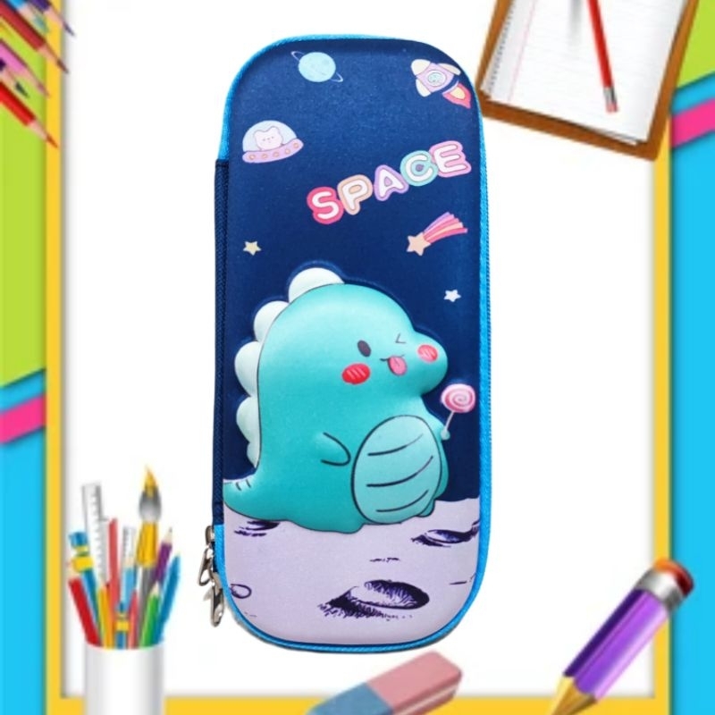 

Dinosaurus - Tempat pensil resleting 3D - kotak pensil - Pensil Case - Impor