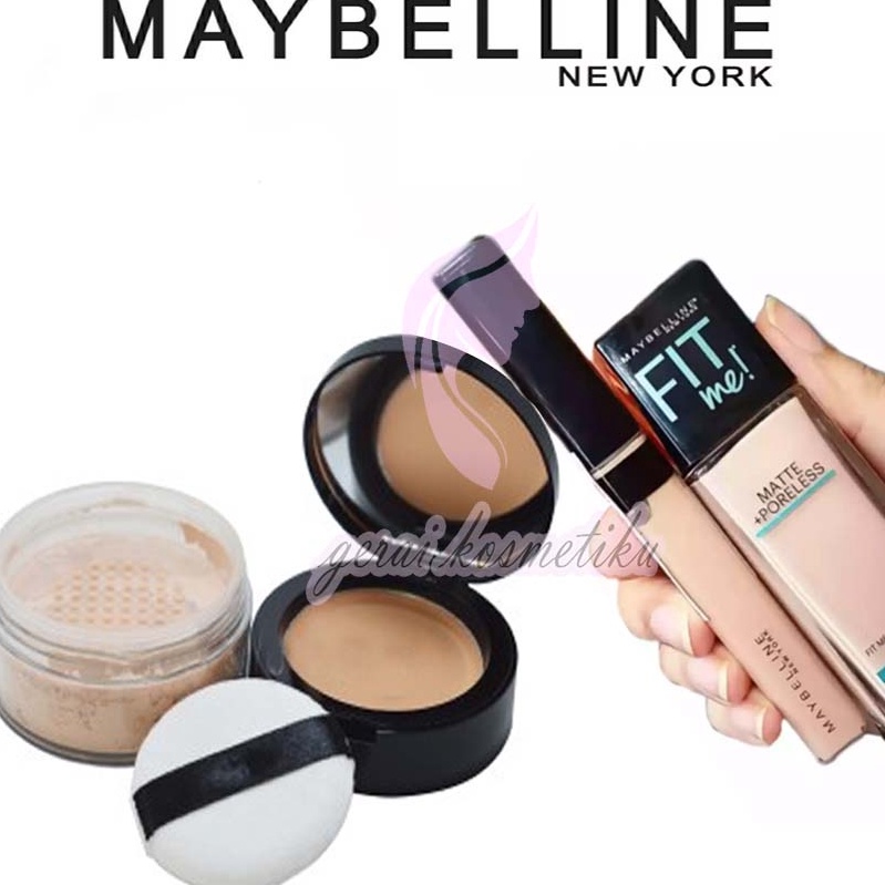 Serba Murah Paket Maybelline Fit Me Prefect Makeup Fit Me 3 In 1  Bedak Tabur  Foundation  Concealer