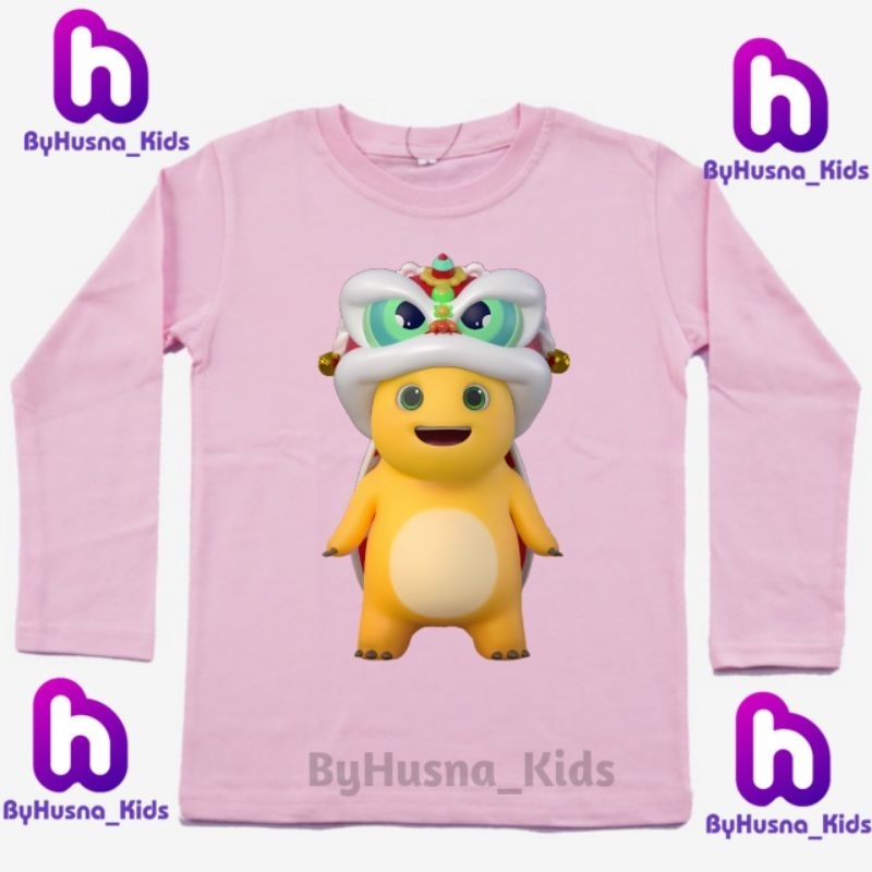 LENGAN PANJANG KAOS ANAK BAJU ANAK NAILONG DINO KUNING ANAK UNISEX ANAK CEWE ANAK COWO BALITA BATITA
