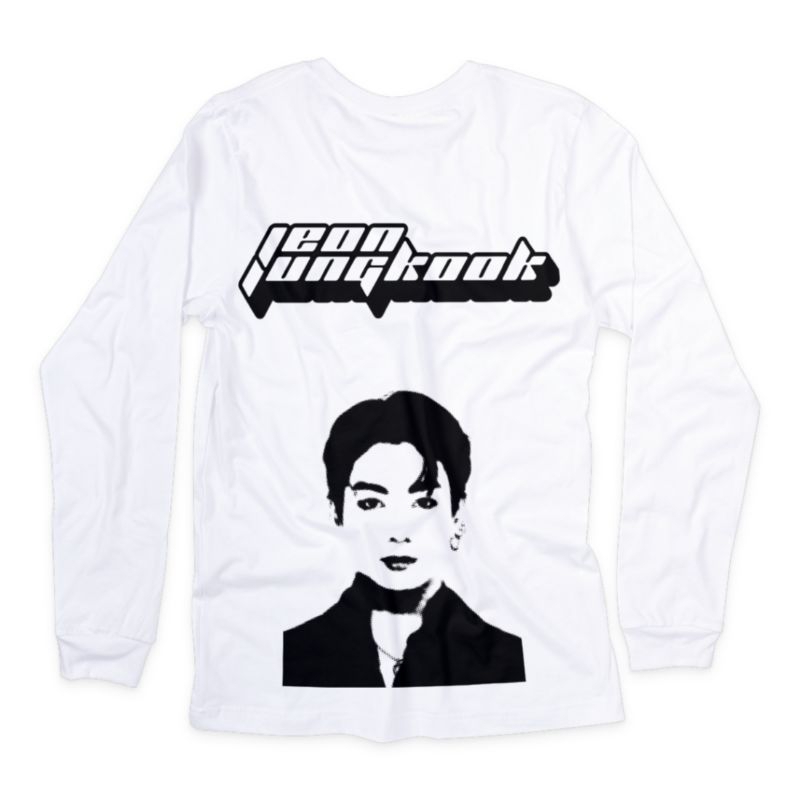 Kaos LENGAN PANJANG Sablon Bangtan Jeon Jungkook Foto Siluet Bawah DPN