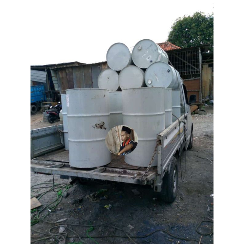 drum besi 200 liter tutup kecil/ drum solar/ drum bensin/ drum oli