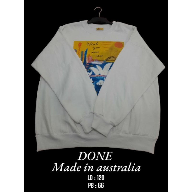 CREWNECK VINTAGE 90s KEN DONE WISH YOU WERE HERE AUSTRALIA ART