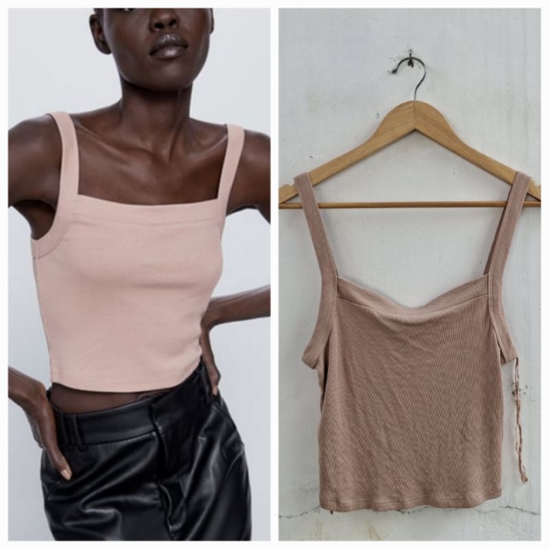 ZARA WOMAN CROP TANK TOP BARU ASLI ORIGINAL