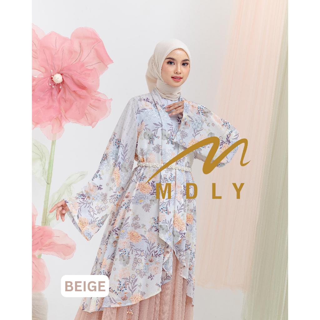 MDLY Mandhari Outer Wanita Kekinian Outerwear Premium Motif Long Outer Motif Outer Cardigan Brokat K