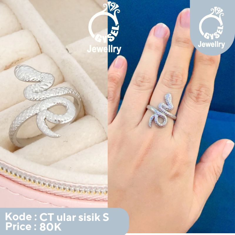 CT Ular Sisik S - Cincin Titanium Motif Ular Sisik Silver