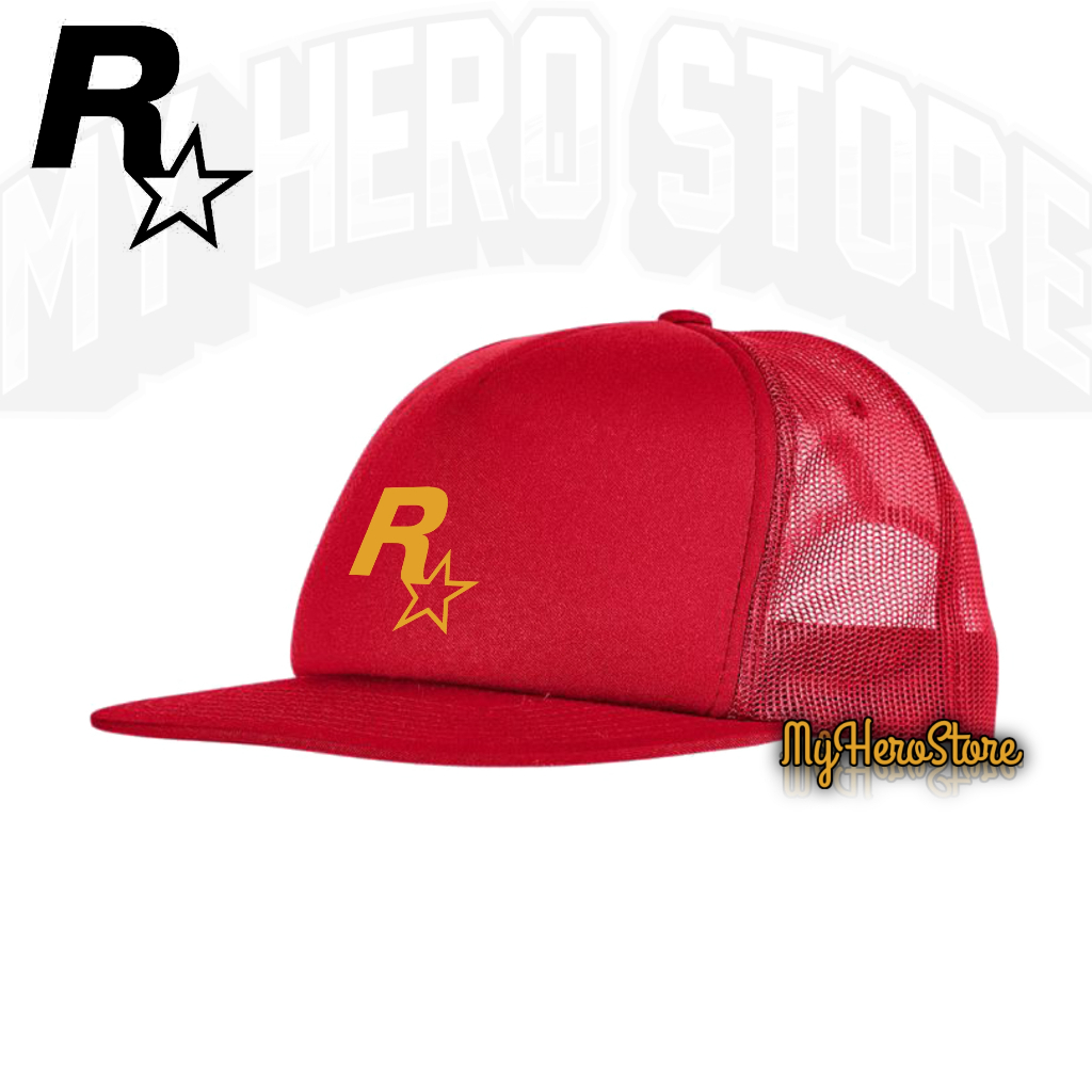 Topi Snapback / ROCKSTAR GTA GAMES / Topi Jaring / Topi Distro / Topi Pria / Topi Premium / Trucker 