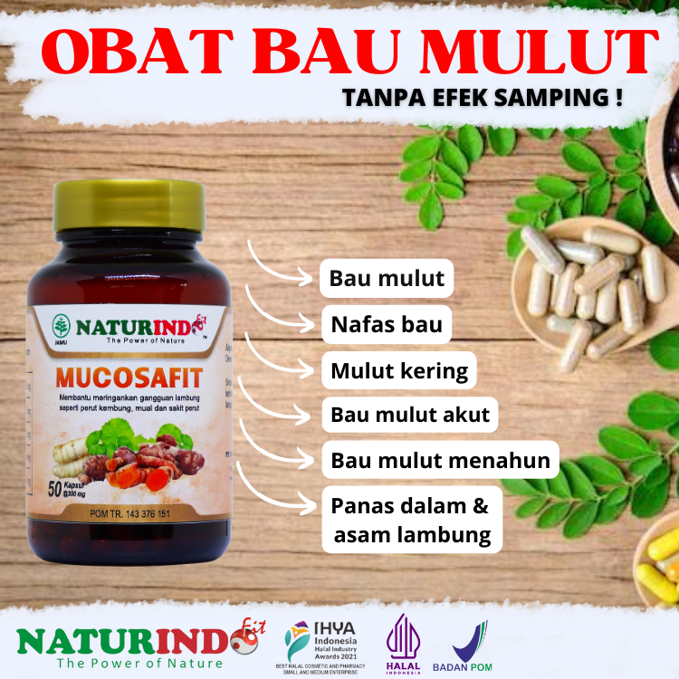 Obat Penghilang Bau Mulut Obat Herbal Untuk Bau Mulut Nafas Bau Busuk Mucosafit 50 Kapsul