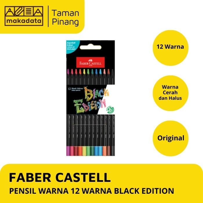 

PENSIL WARNA / COLOUR PENCIL FABER CASTELL 12 WARNA BLACK EDITION 116424