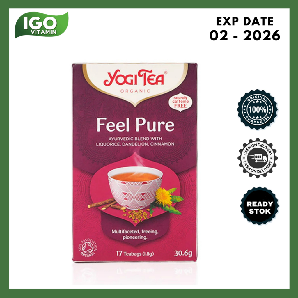 

Teh Herbal Kesehatan Imun Organik YOGI TEA Organic Feel Pure Tea 30.6gr - Bebas Kafein