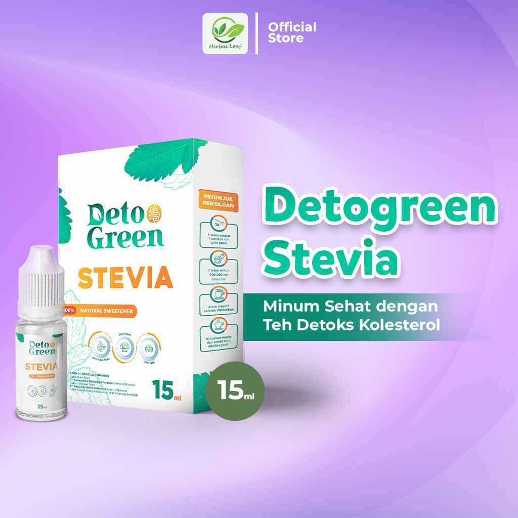 Detogreen Stevia Gula Cair Nol Kalori Pemanis Organik Sehat 15 ML