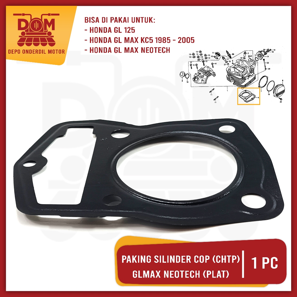 Paking Silinder Cop GL Max Neotech (PSP) CHTP Gasket Head Cylinder Kop Honda GL 125 Max CDI Series