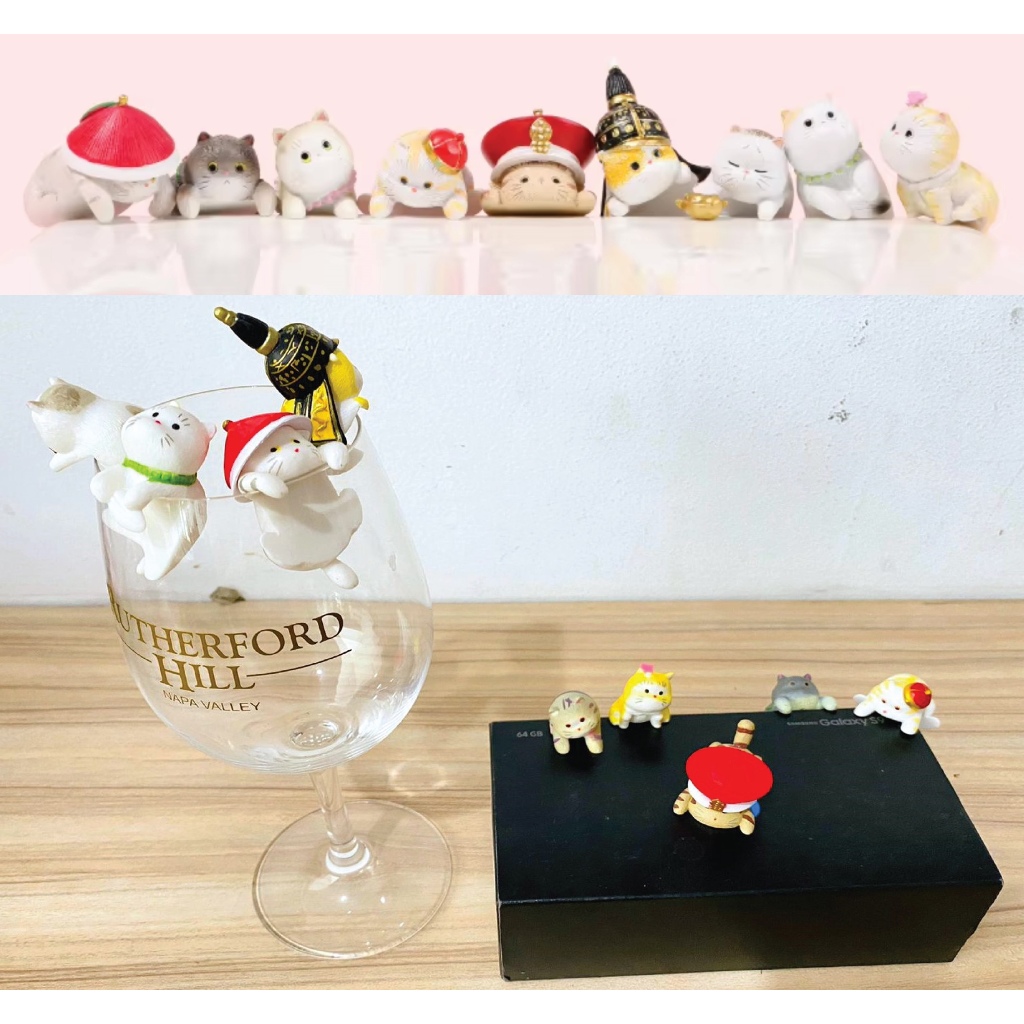 Topper Cake Figure Set Kucing Emperor Cat on Cup