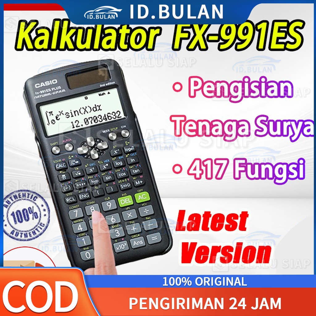 

Kalkulator Scientific Casio ilmiah FX-991EX/991ES-Plus Calculator Scientific Casio Kalkulator Casio Scientific 417 Fungsi/Dua Sumber Tenaga Baterai Dan Tenaga Matahari/40 Konstanta Rumus