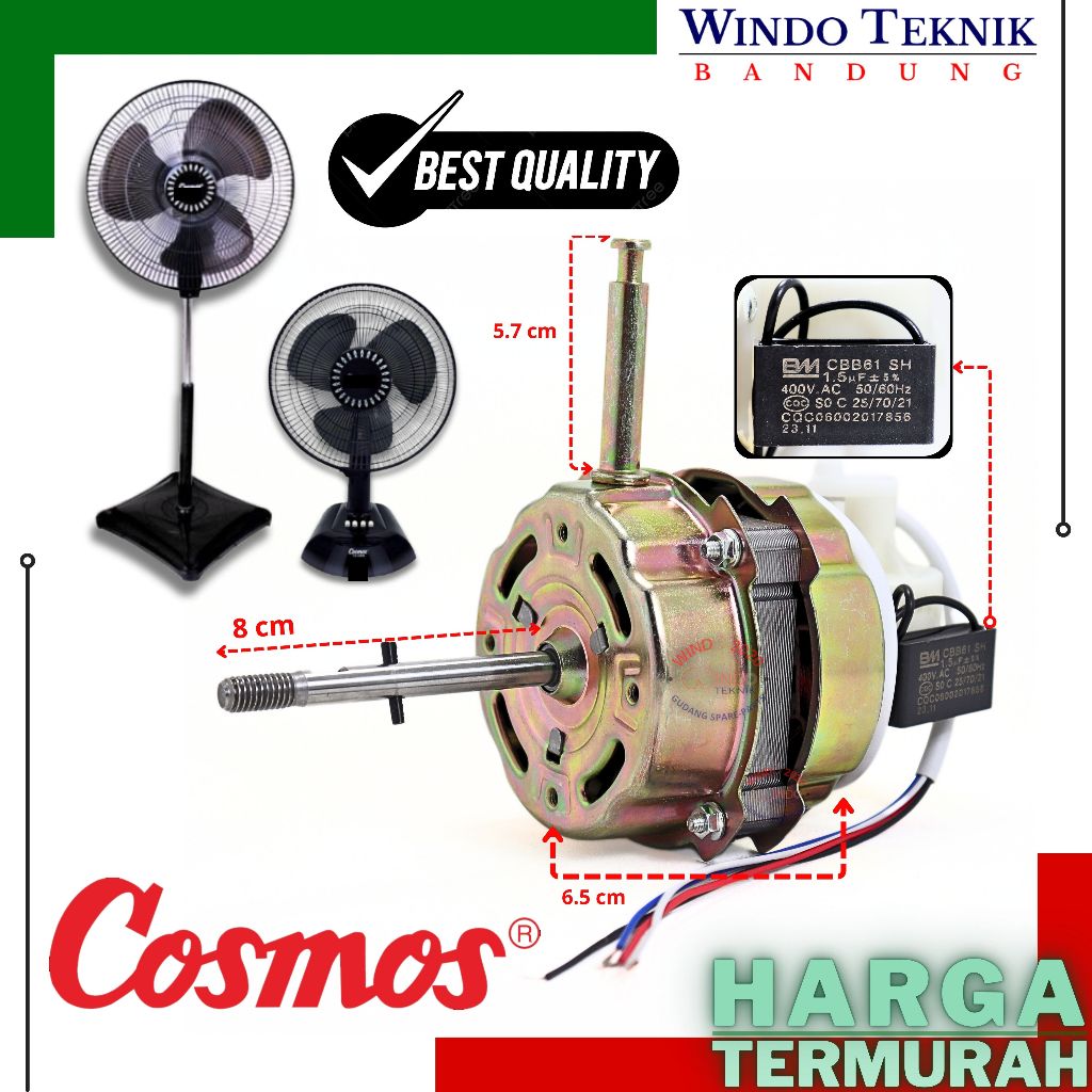 New DINAMO KIPAS ANGIN COSMOS 16-SN TWINO 16 INCH MESIN MOTOR FAN KIPAS ANGIN COSMOS 16 XDC DINAMO