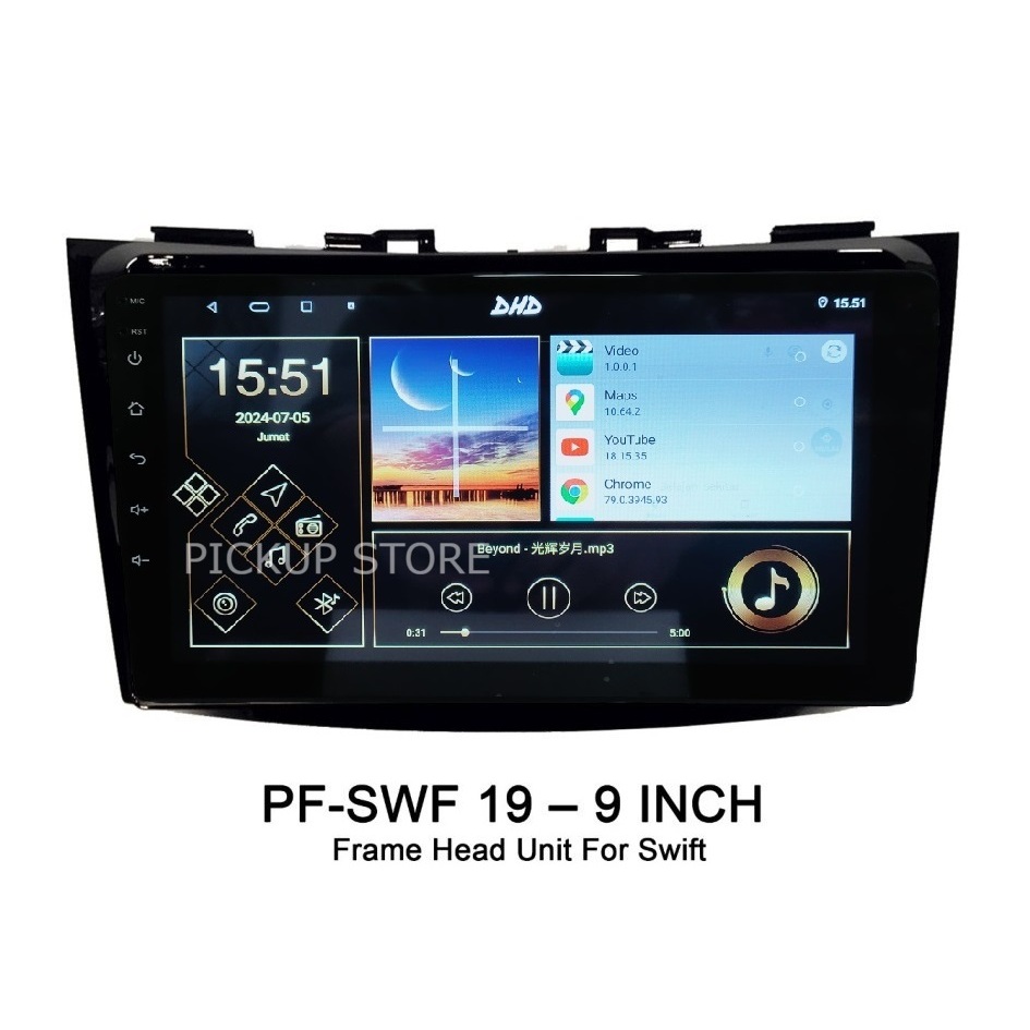 Paket Head Unit Android 9inch DHD Ram 4/64Gb dgn Frame  Ertiga 9" 2008-2017