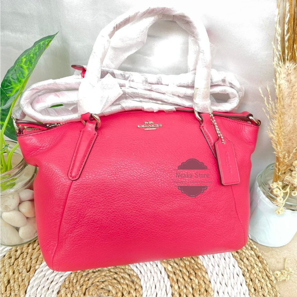 Tas Wanita C o a c h mini kelsey pebble leather f57563 strawberry - DEFECT