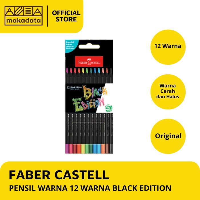 

FABER CASTELL PENSIL WARNA 12 WARNA BLACK EDITION 116424