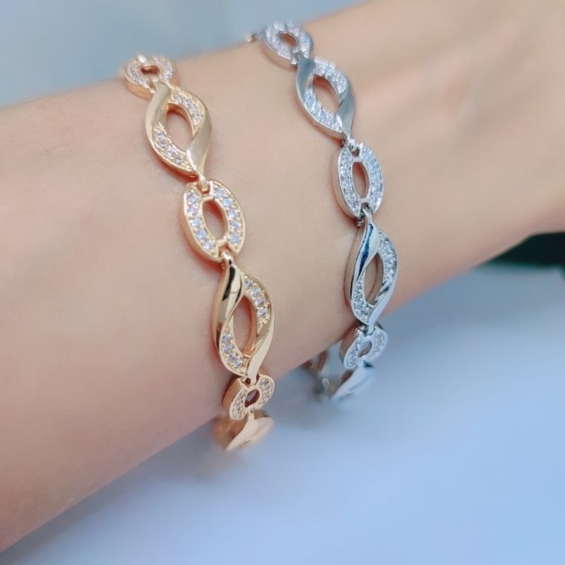 Gelang Tangan Rantai Oval Perhiasan Aksesoris Lapis Emas