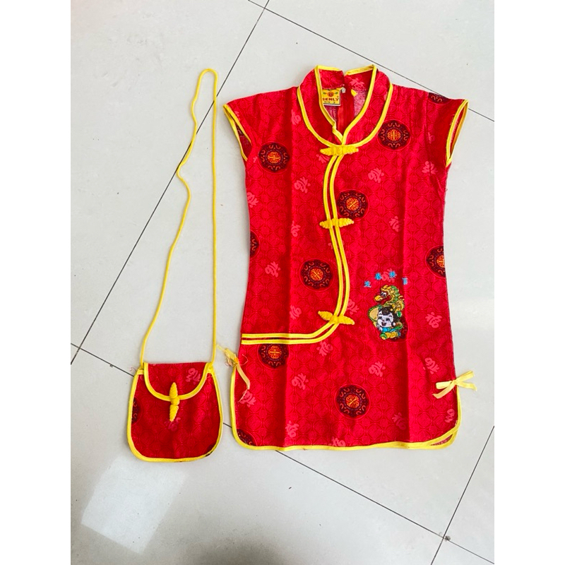 Cheongsam Baju Imlek anak perempuan 3-4tahun