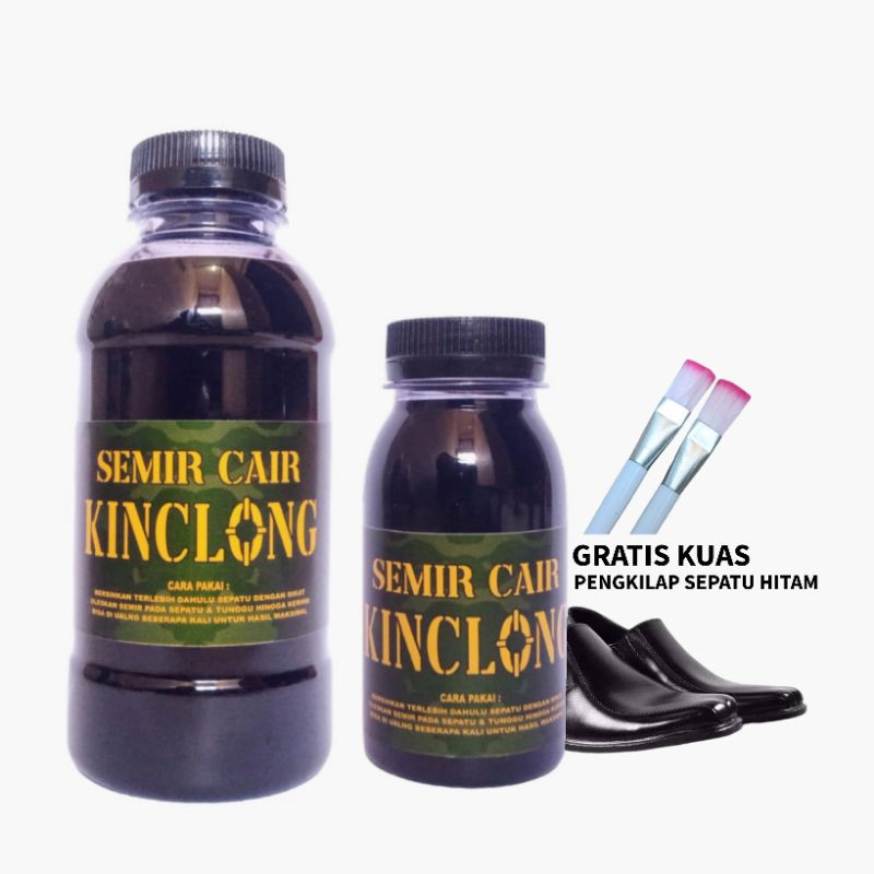 Semir sepatu / semir cair hitam / pengkilap sepatu gratis kuas