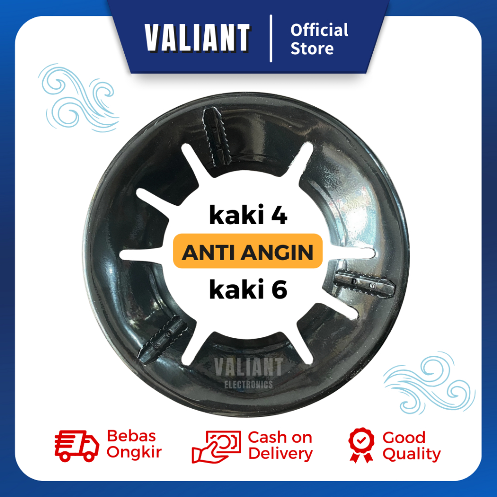 Tatakan Kompor Gas Anti Angin / Alas Cover Anti Slip Kaki 4 Kaki 6 Hitam Tebal