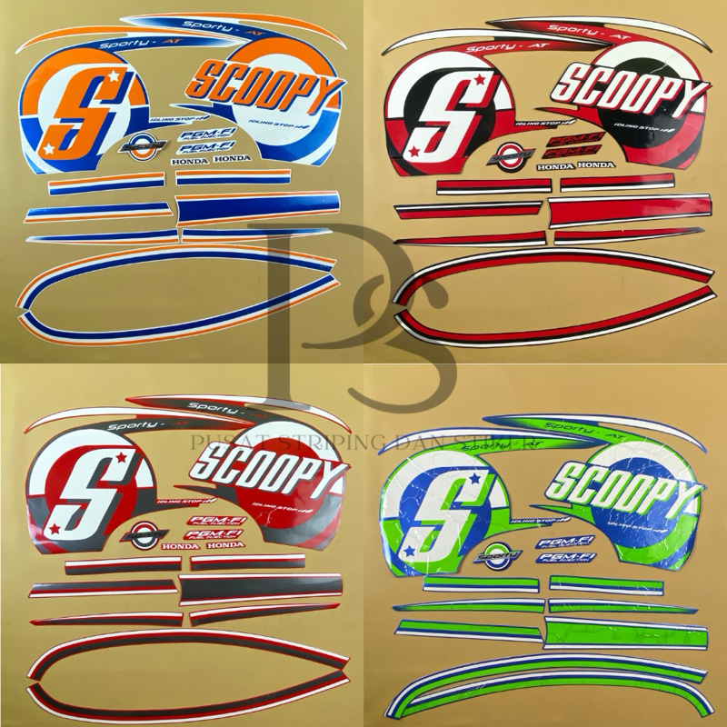 STRIPING STICKER ORI HONDA SCOOPY SPORTY 2015 2016