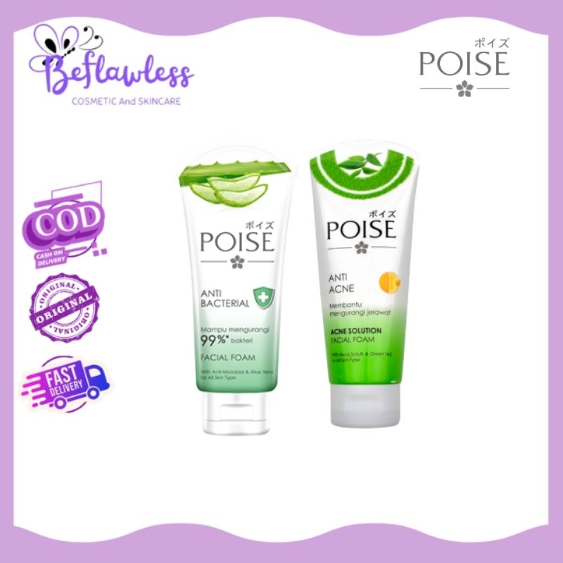 Poise Facial Foam Anti Acne 100g || Poise Facial Foam Anti Bacterial 100g