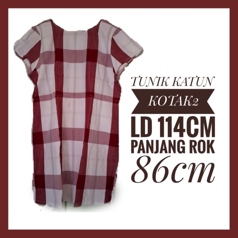 TUNIK KATUN KOTAK-KOTAK JUMBO