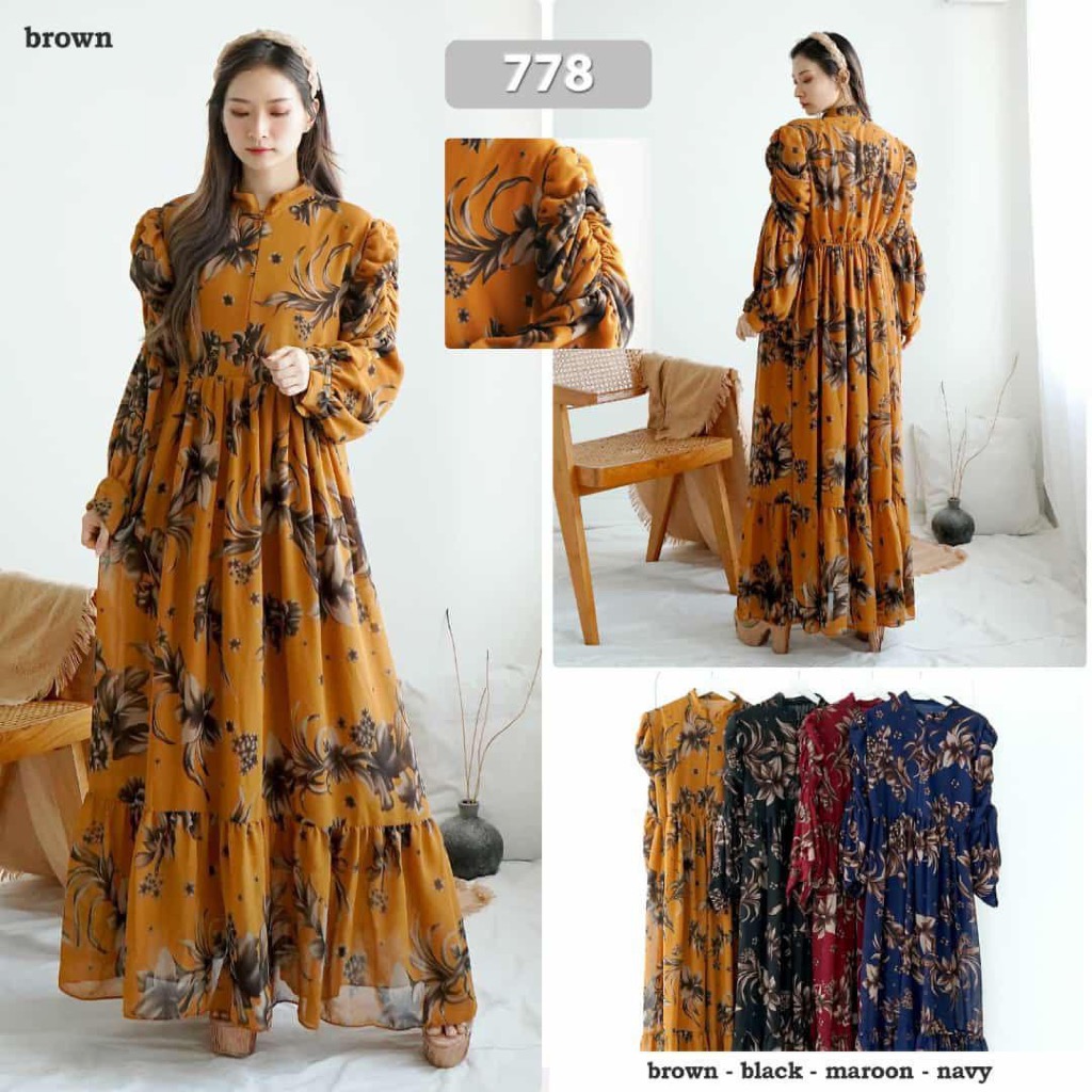 [ Siro ] Gamis Flower Selenna Ceruty Halus Premium || Midi Dress / Dress Casual / Mini Dress / Dress