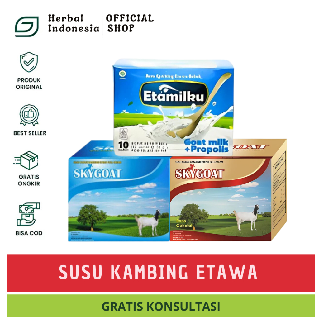 

Susu Kambing Etawa ( Etapro | Skygoat Putih Skygoat COKLAT | Skygoat PROPOLIS ) Sky goat