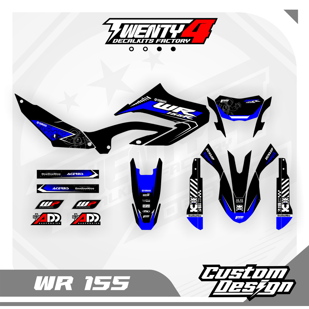Decal Supermoto Herex wr 155 - Decal custom wr 155 hitam biru