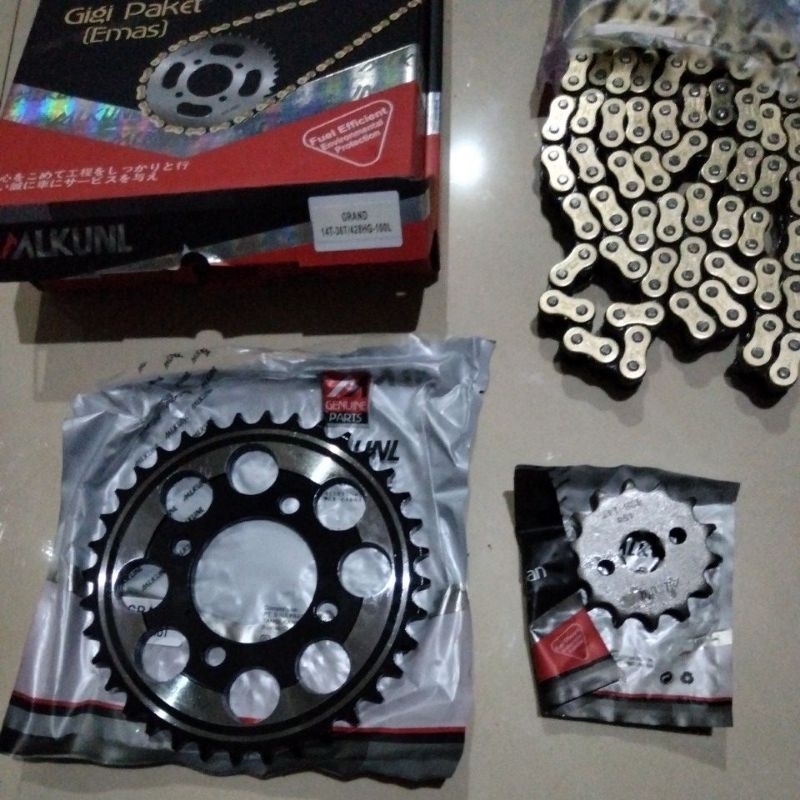 GEAR GIR MLKUNL Racing ORI Depan+Belakang Set Paket SUPRA X100 ASTREA GRAND WIN 100 WIN100 C 70 700 