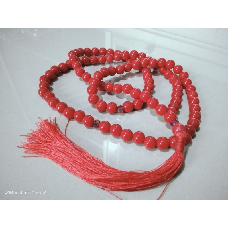 Tasbih batu Koral Red Marjan