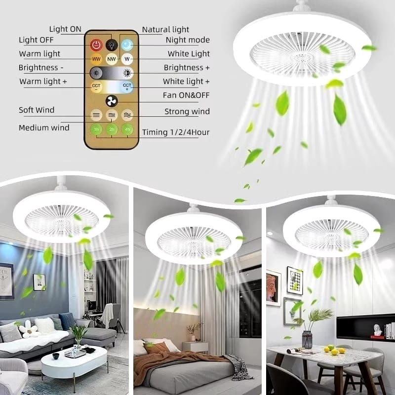 {YM} Lampu Kipas Angin Gantung Plafon / Lampu Kipas Angin Remote 2in1 Plafon Fan / Lampu Led Kipas A