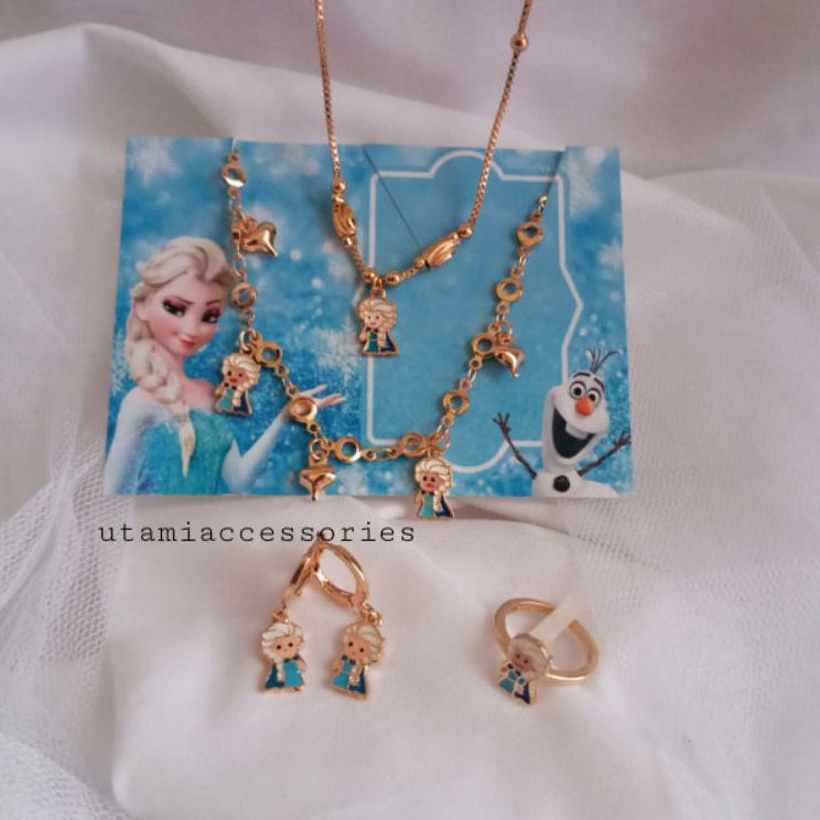 Best Sale  KALUNG ANAK FROZEN GELANG ANAK FROZEN CINCIN ANAK FROZEN ANTING ANAK FROZEN SET PERHIASAN